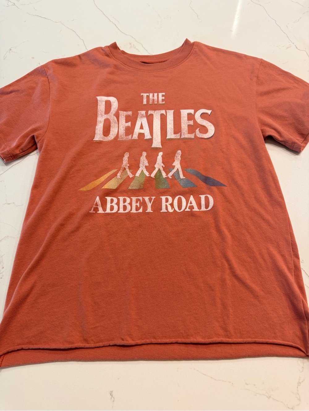 The Beatles Abbey Road Graphic Tee - Rust Orange Short Sleeve